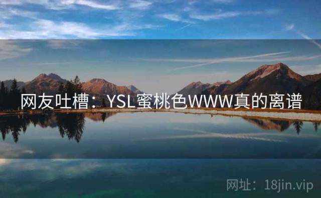 网友吐槽：YSL蜜桃色WWW真的离谱