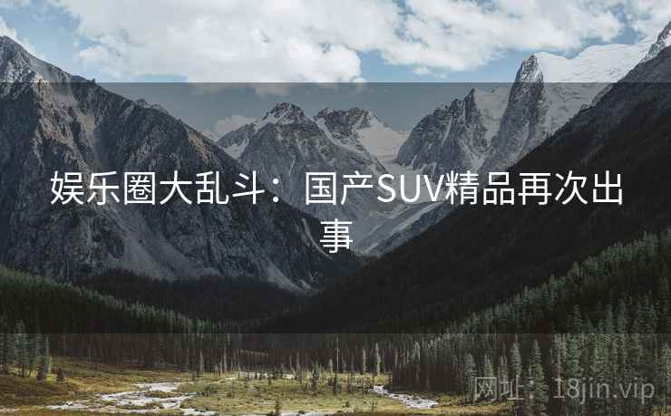 娱乐圈大乱斗：国产SUV精品再次出事