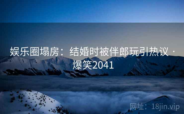 娱乐圈塌房：结婚时被伴郎玩引热议 · 爆笑2041